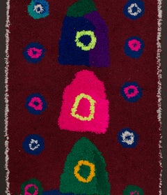 Moroccan Berber Vintage Handmade Tapestry Bright and Dark Wool Colors
