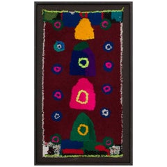 Moroccan Berber Vintage Handmade Tapestry Bright and Dark Wool Colors