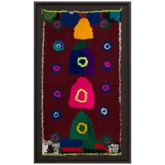 Moroccan Berber Vintage Handmade Tapestry Bright and Dark Wool Colors