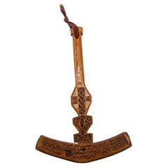 Moroccan Berber Wooden Sugar Hammer Marteau a Sucre Deggaga
