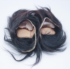 Moroccan Black Goat Hair Slippers