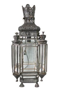 Lanterne de salle Tole marocaine peinte en noir