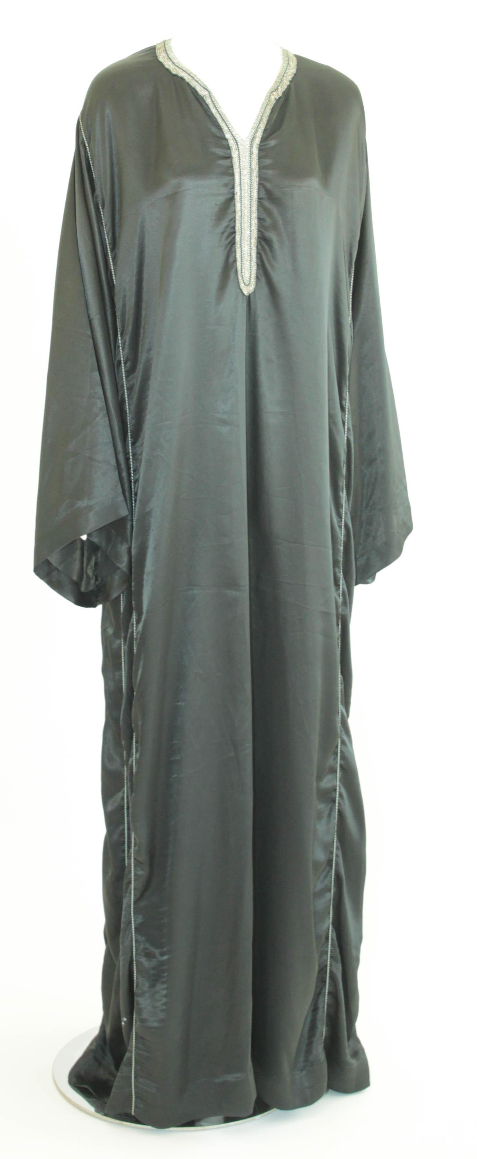 Moroccan Black Sequin Fabric Caftan Set 8