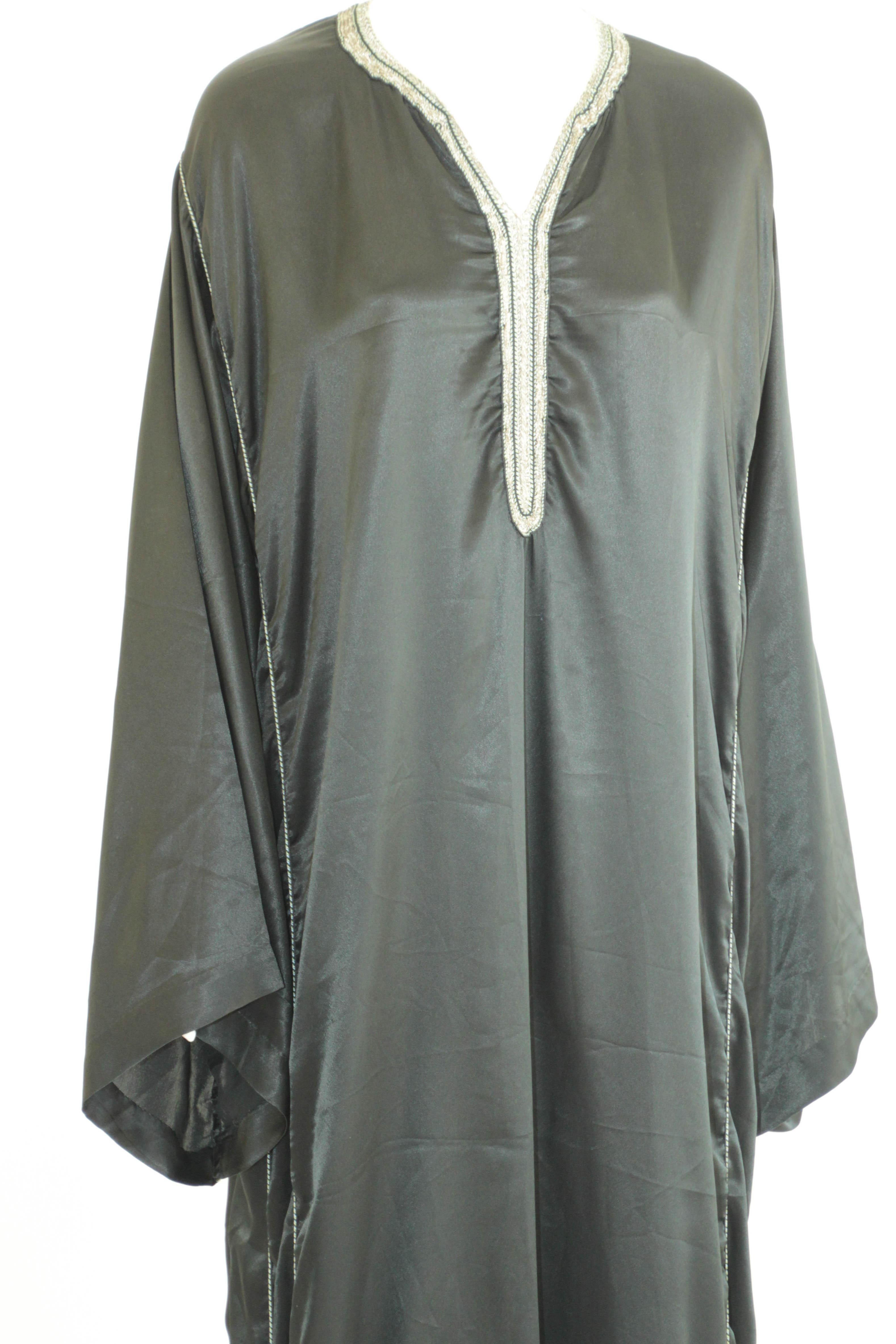 Moroccan Black Sequin Fabric Caftan Set 9