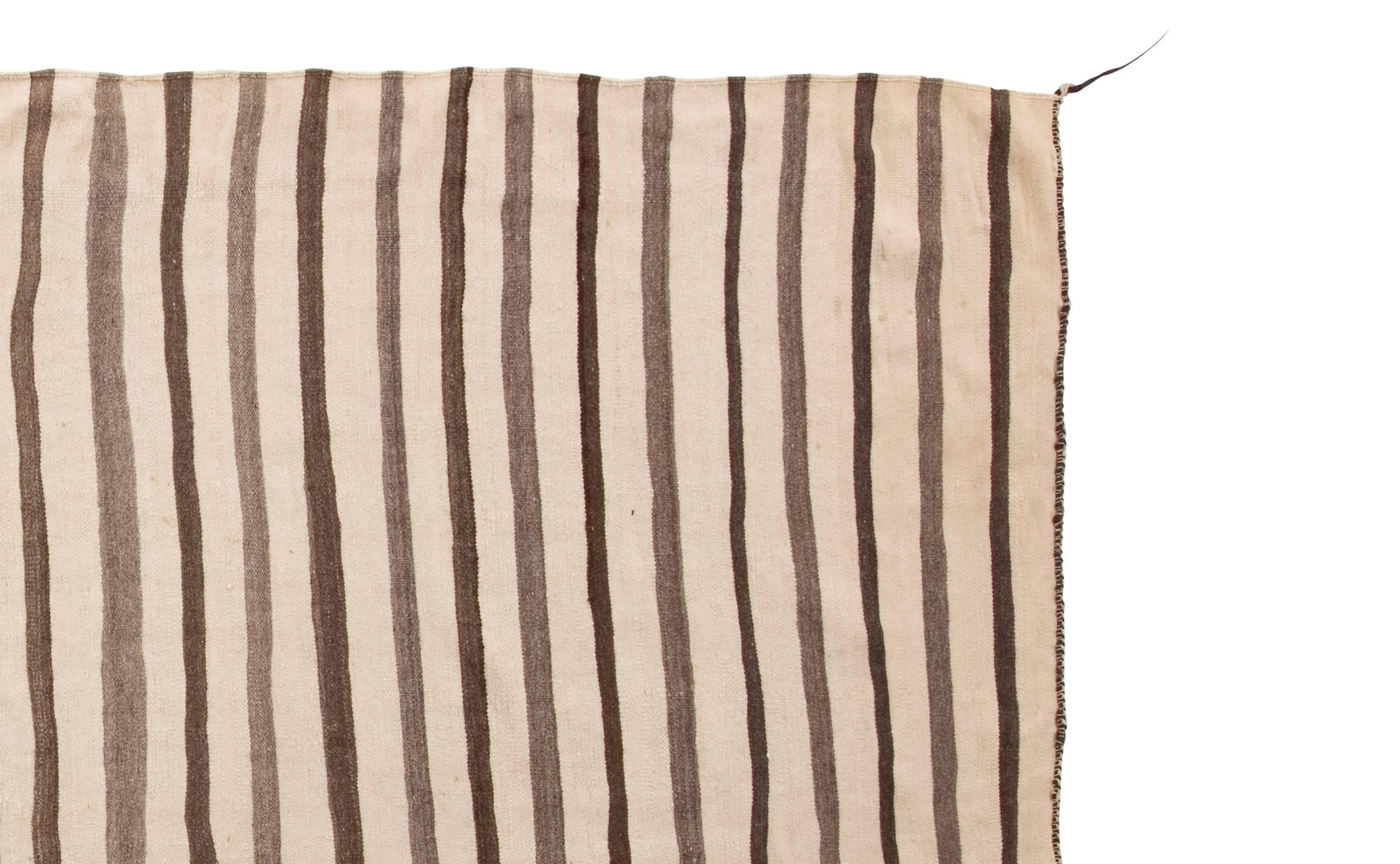 • One of a kind flat-weave blanket
• 100% lightweight wool
• Measures: 6'10