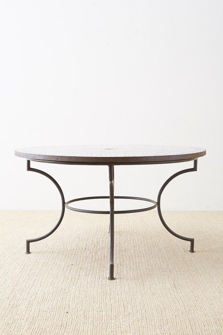 mosaic tile patio table on Moroccan Blue And White Mosaic Tile Garden Table At 1stdibs