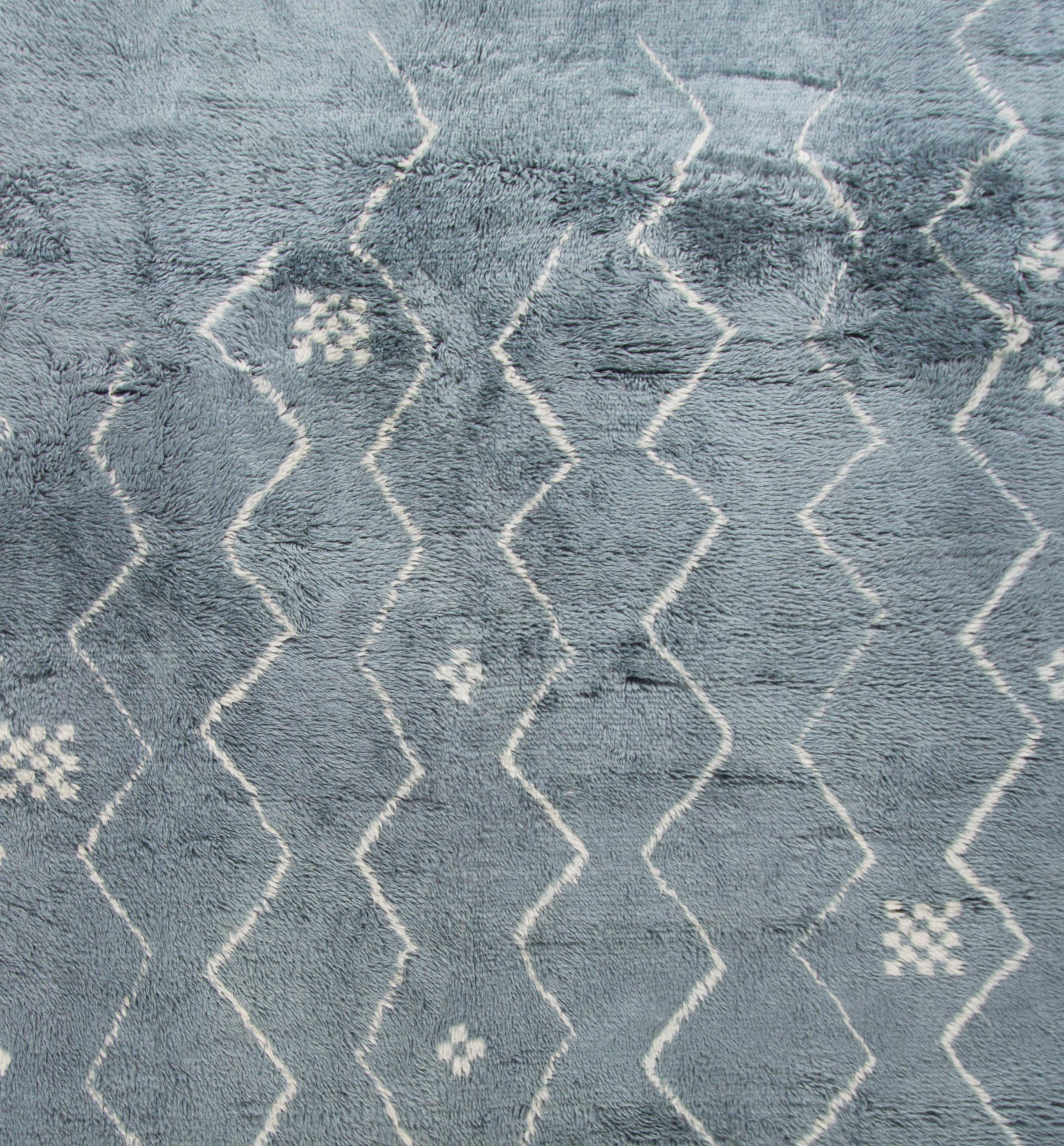 Lana Tappeto Collectional Moroccan Blue Fluffy 10'8 X 14'5 in vendita