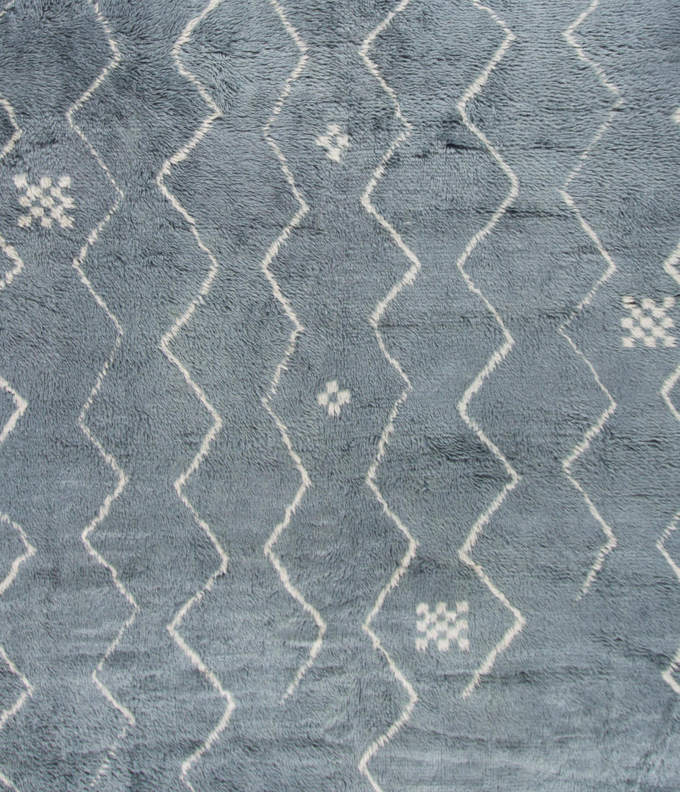 Tappeto Collectional Moroccan Blue Fluffy 10'8 X 14'5 in vendita 1