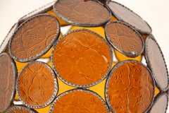 Moroccan Bohemian Amber Glass Lantern or Orb Pendant