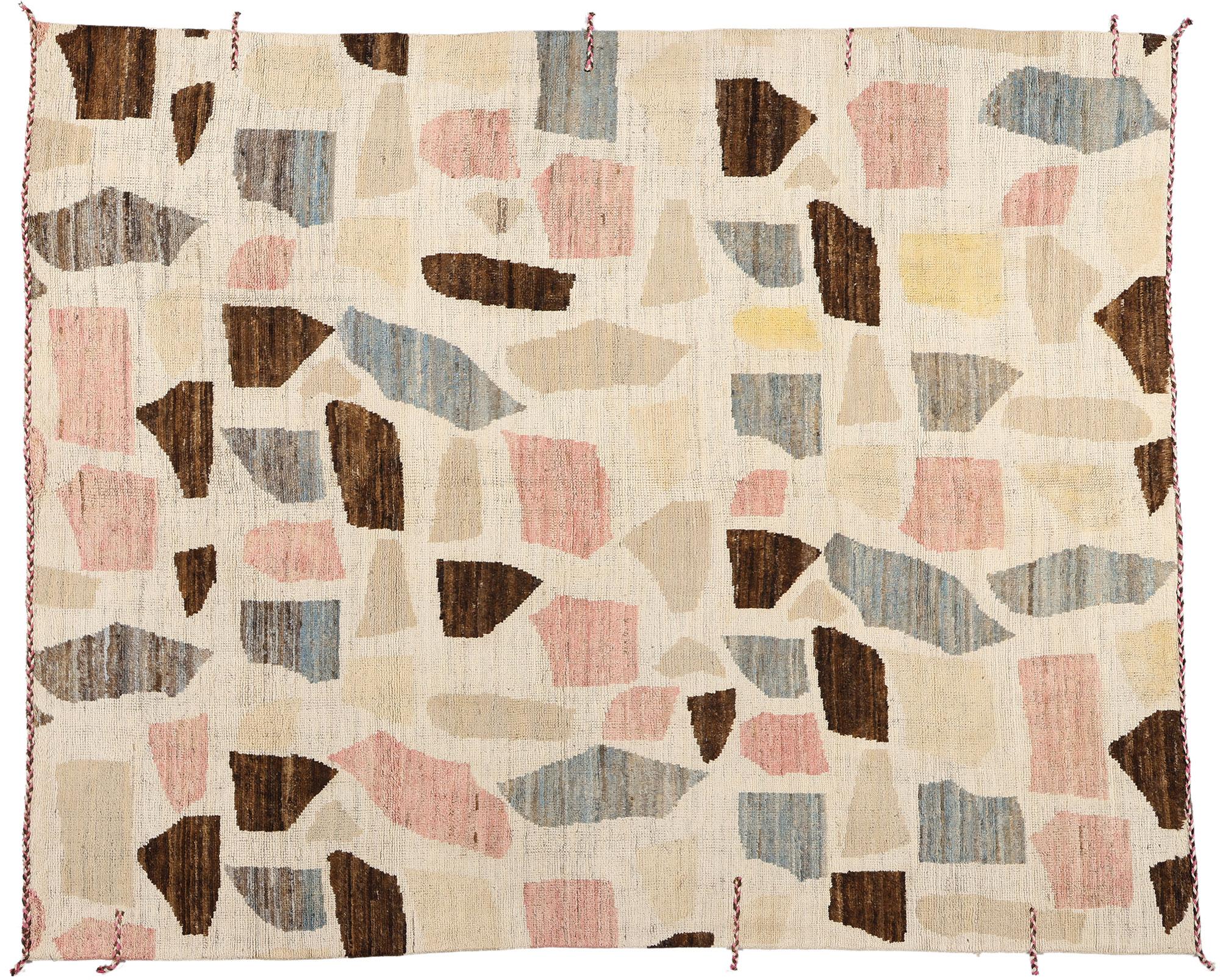 Marokkanischer Boho-Mid Mod-Teppich, Bohemian Meets Midcentury Modern im Angebot 2