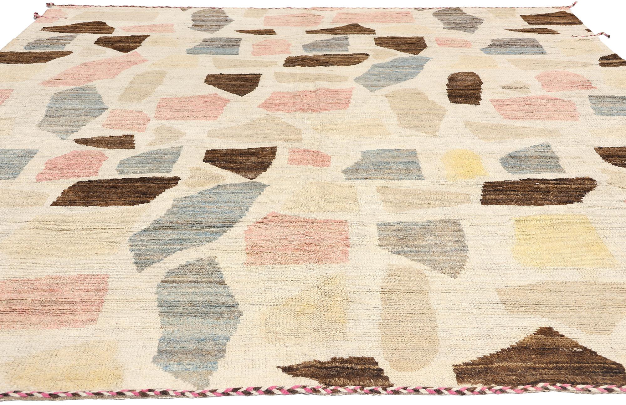 Marokkanischer Boho-Mid Mod-Teppich, Bohemian Meets Midcentury Modern (Moderne) im Angebot