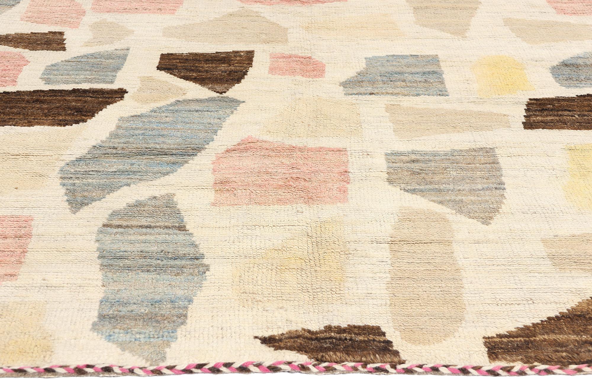 Marokkanischer Boho-Mid Mod-Teppich, Bohemian Meets Midcentury Modern (Pakistanisch) im Angebot