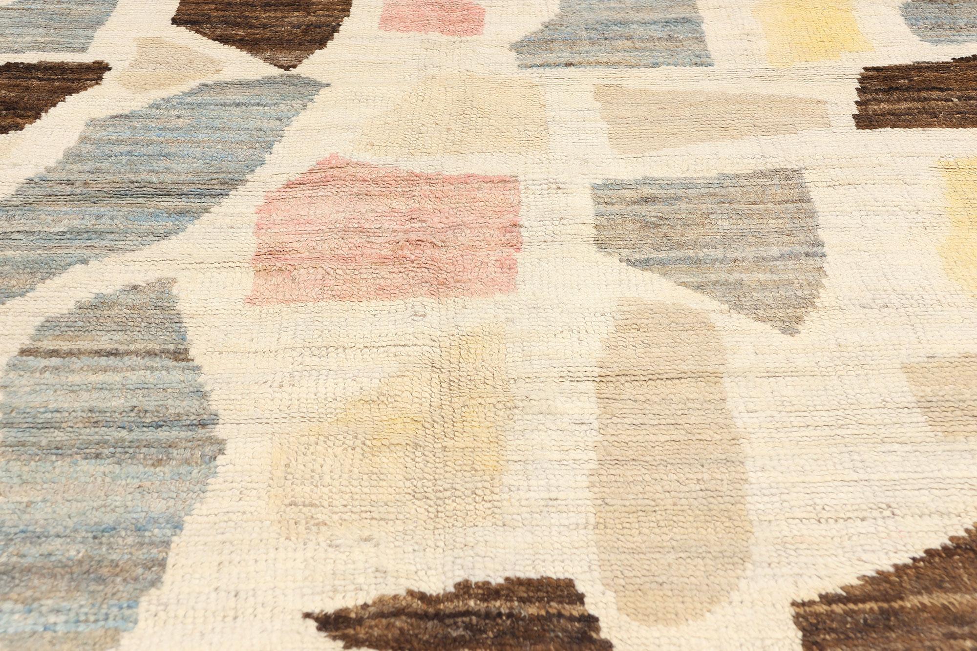 Marokkanischer Boho-Mid Mod-Teppich, Bohemian Meets Midcentury Modern (Handgeknüpft) im Angebot