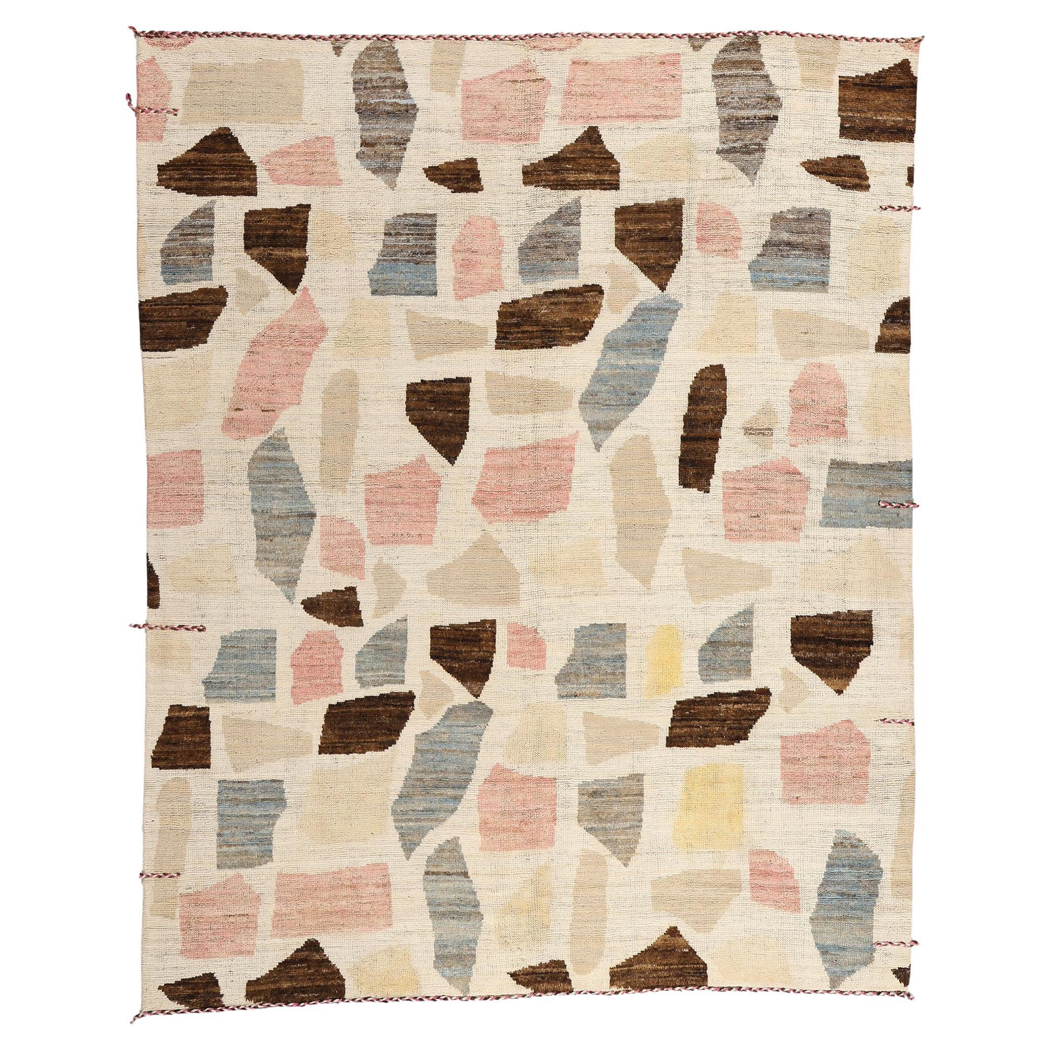 Marokkanischer Boho-Mid Mod-Teppich, Bohemian Meets Midcentury Modern im Angebot