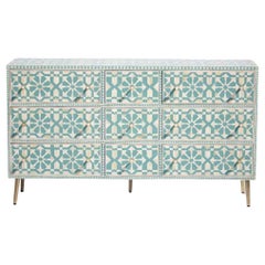 Moroccan Bone Inlay 9 Drawer Dresser, Chest of Drawers by House of Jaipur