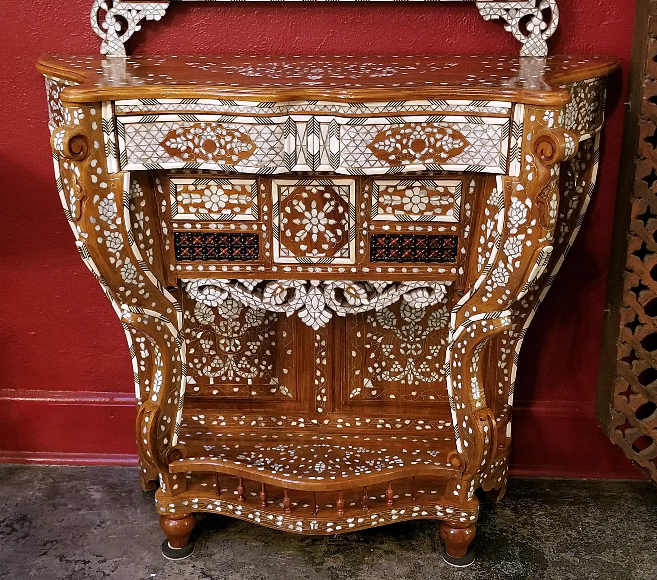 mother of pearl console table