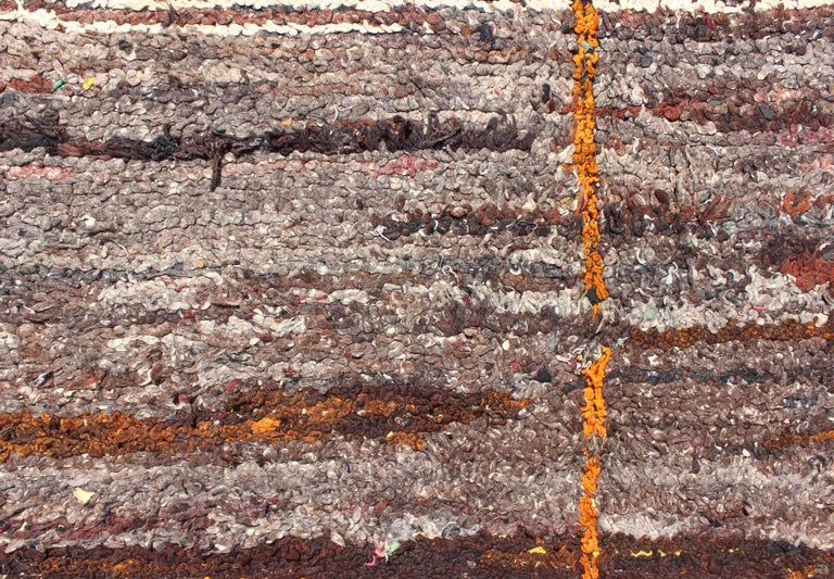 Moroccan Boucherouite Large Rag Rug with Abstract Design in Charcoal ...