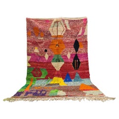 Marokkanischer Boujaad-Teppich in mehrfarbigen, geometrischen Designs