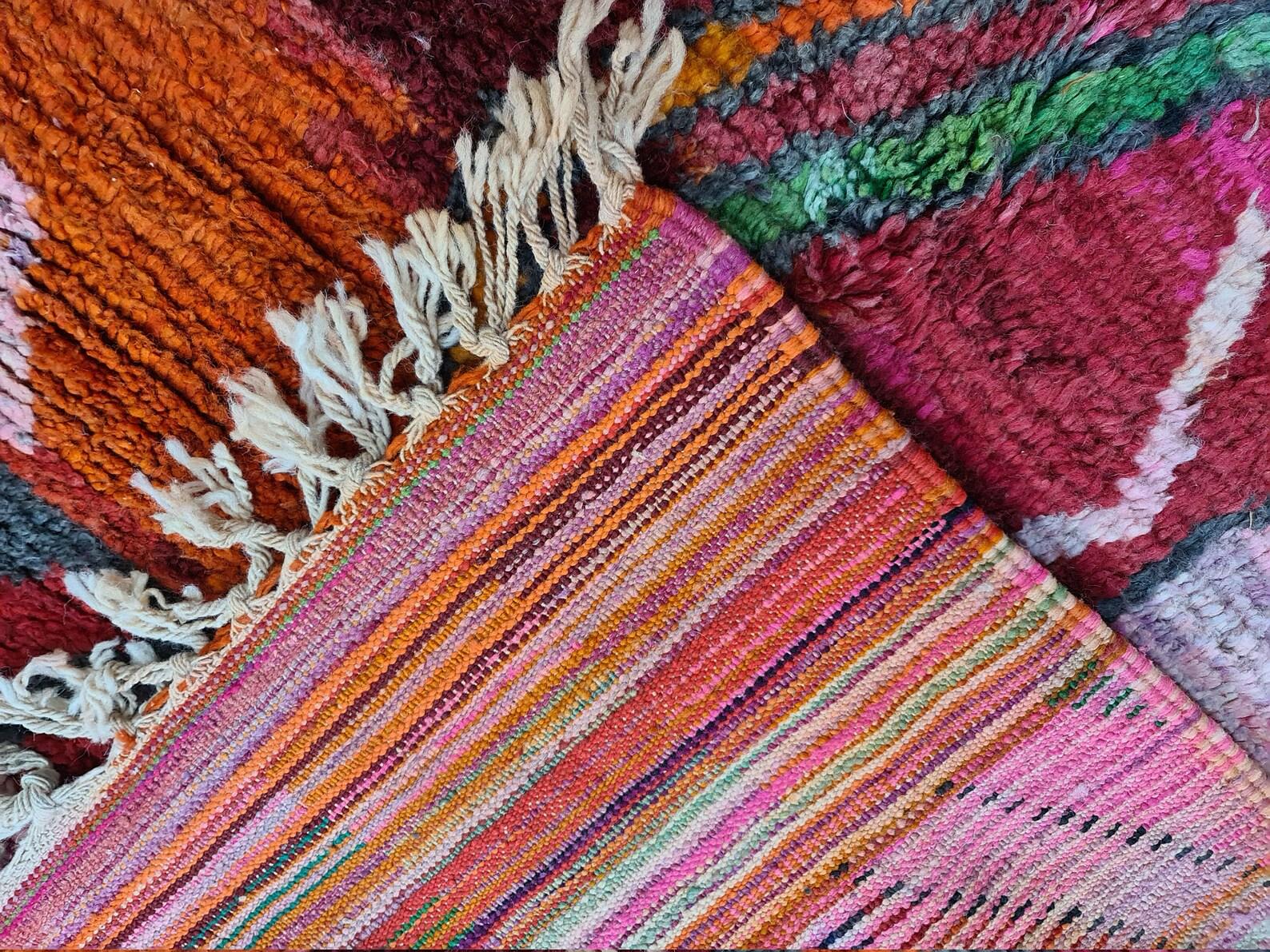 Moroccan Boujaad Rug in Multicolored Geometric Shapes For Sale 2