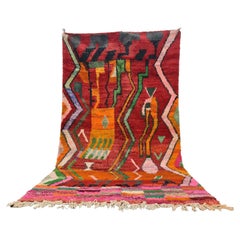 Moroccan Boujaad Rug in Multicolored Geometric Shapes