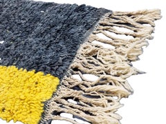 Moroccan Boujaad Runner in Abstract Black and Yellow
