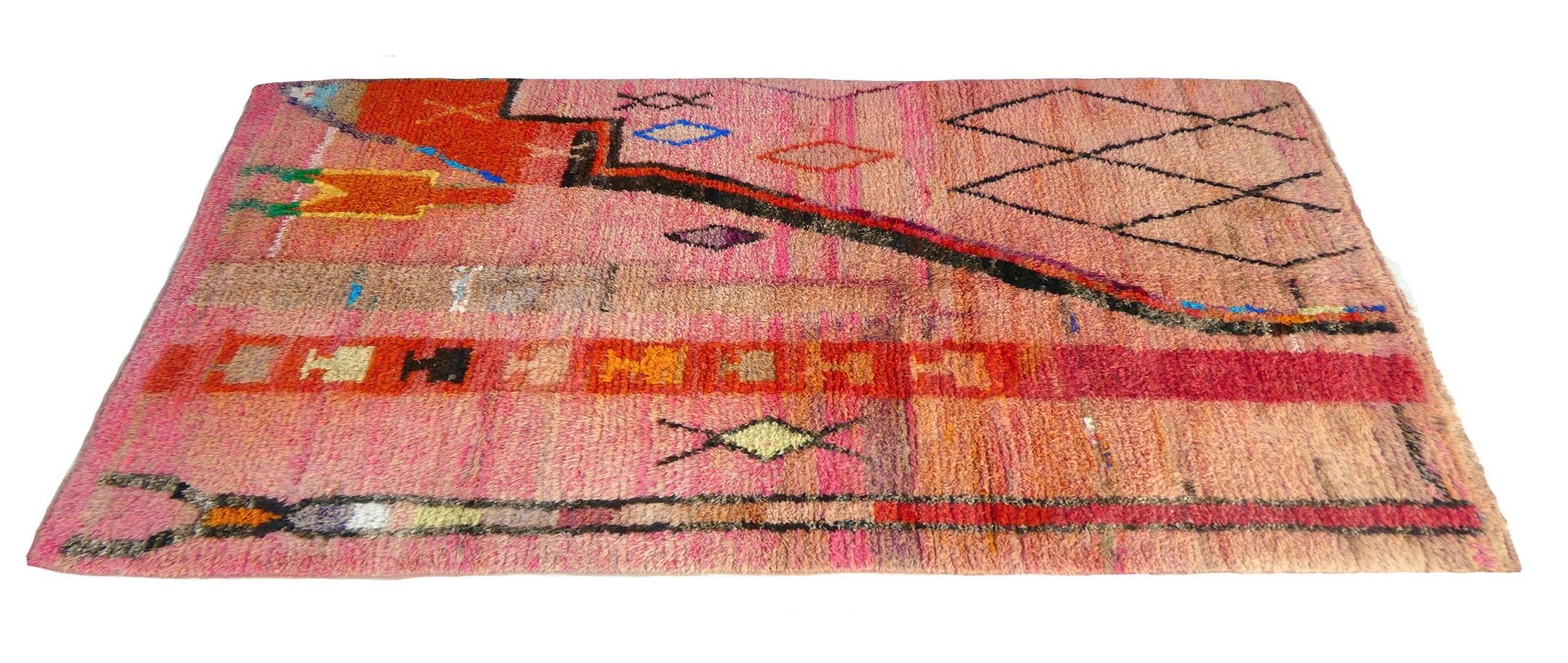 Alfombra Boujad marroquí  5'6 x 8'7 Lana en venta