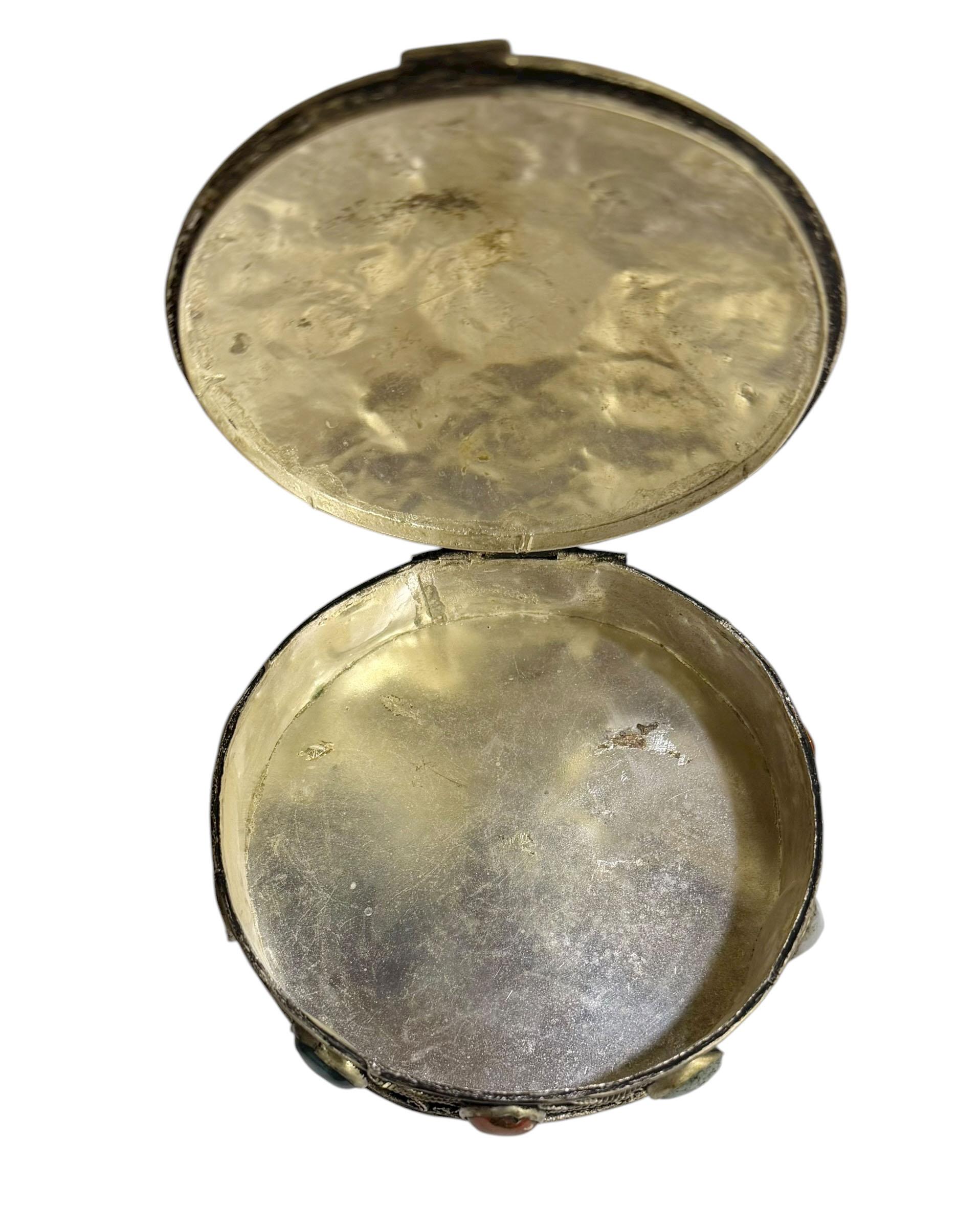 Moroccan Box With Semi Precious Stones For Sale 1