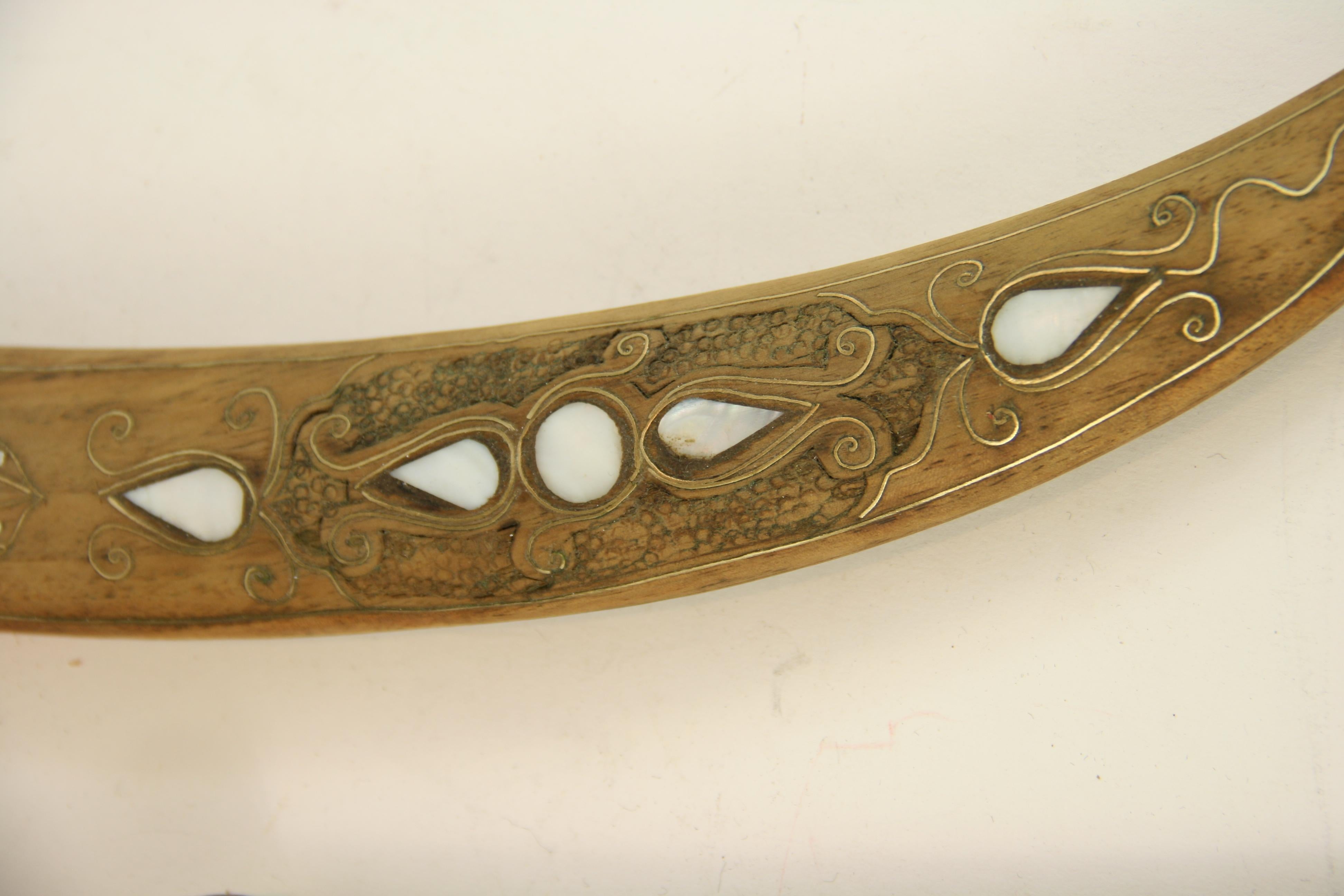 Moroccan Brass and Mother of Pearl Dagger For Sale 3