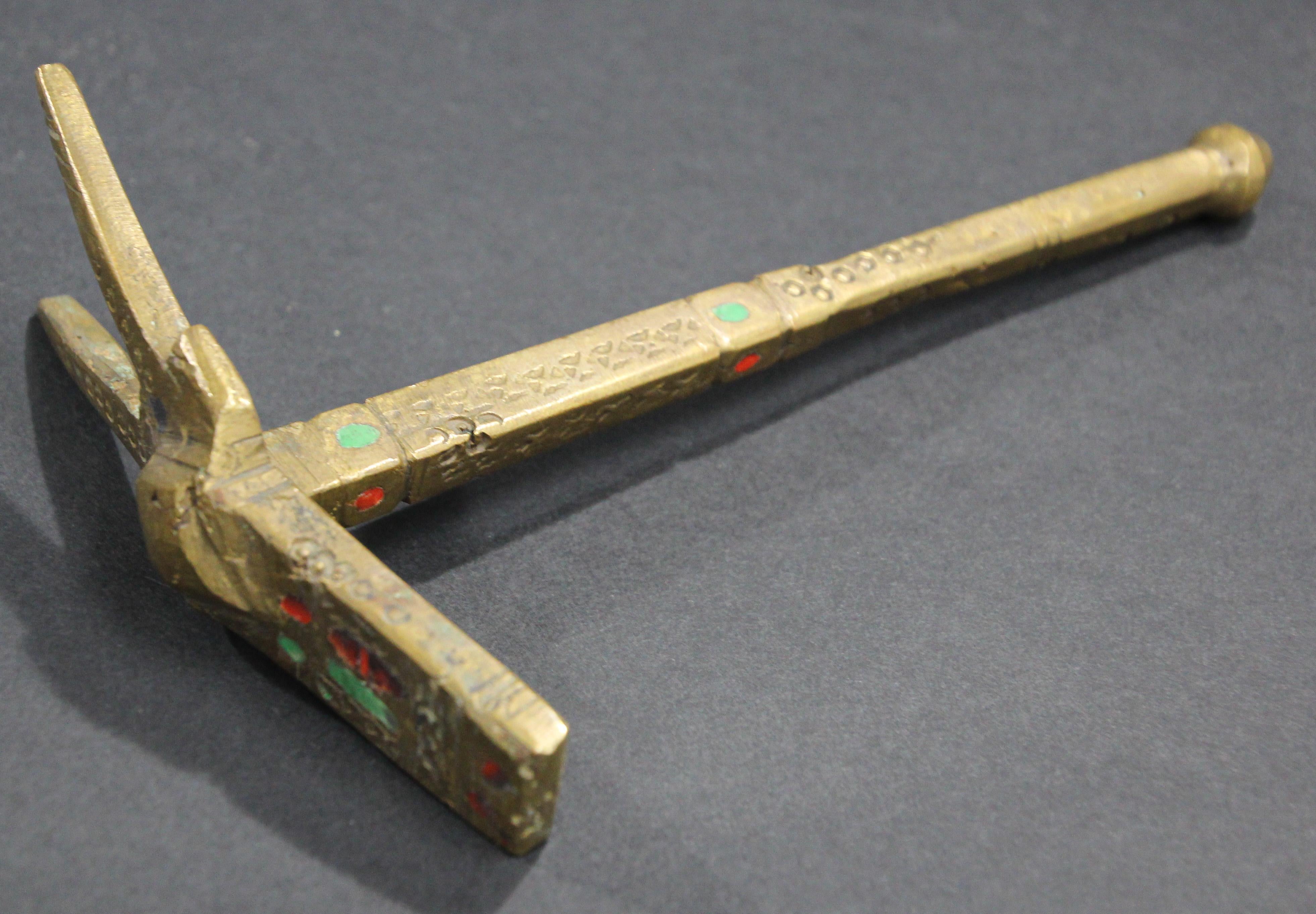 Moroccan Antique Brass Sugar Hammer For Sale 9