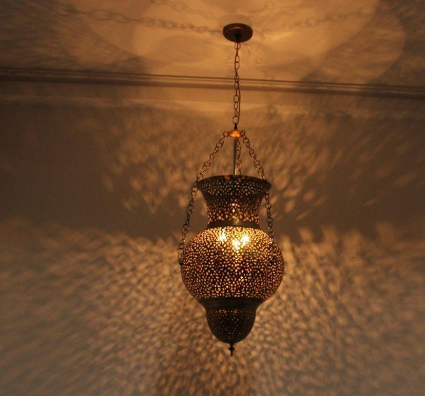 Moroccan Brass Chandelier Pendant Light Fixture Granada Moorish Style 6