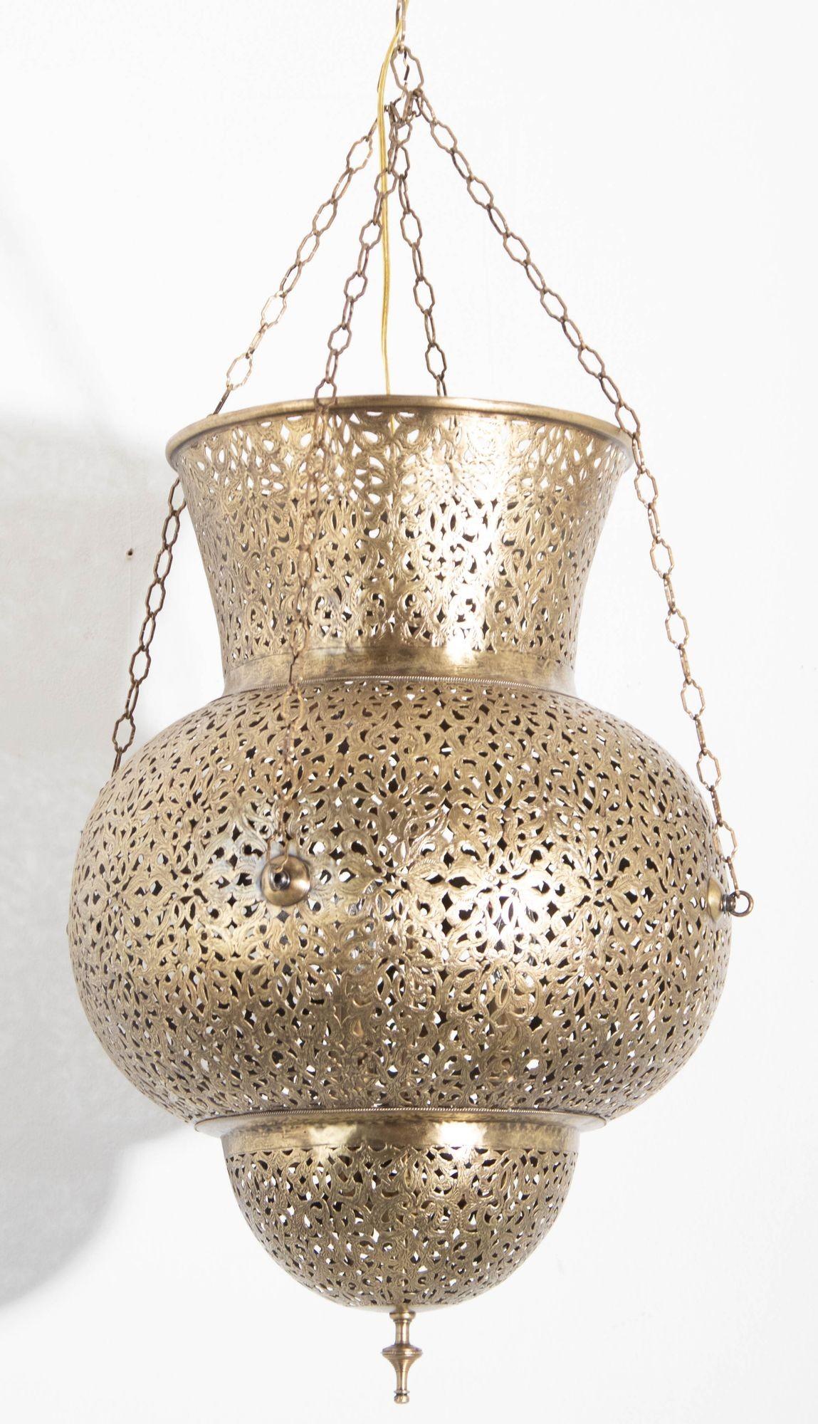 Islamic Moroccan Brass Chandelier Pendant Light Fixture Granada Moorish Style