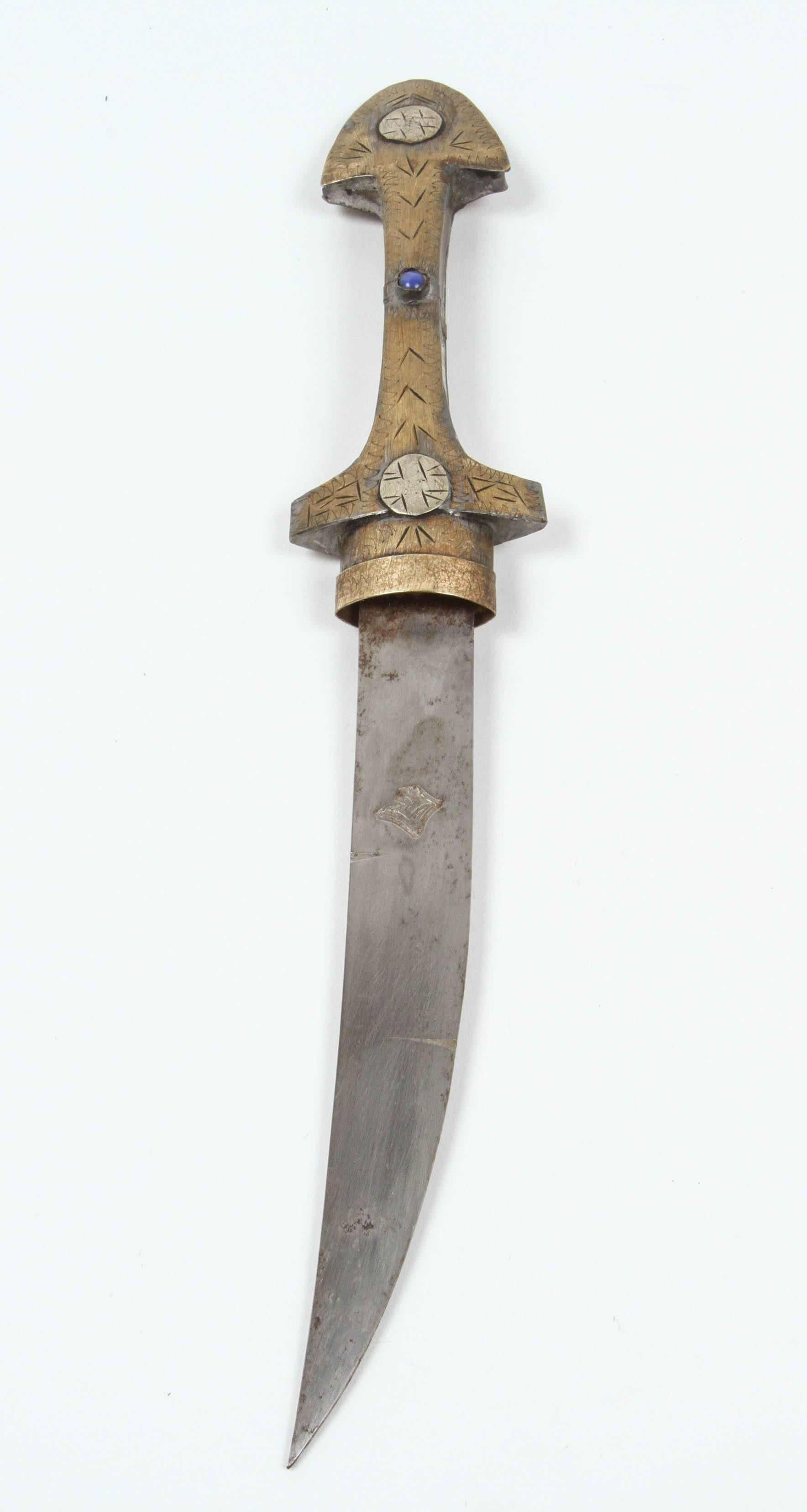 20th Century Moroccan Brass Decorative Collector Dagger For Sale