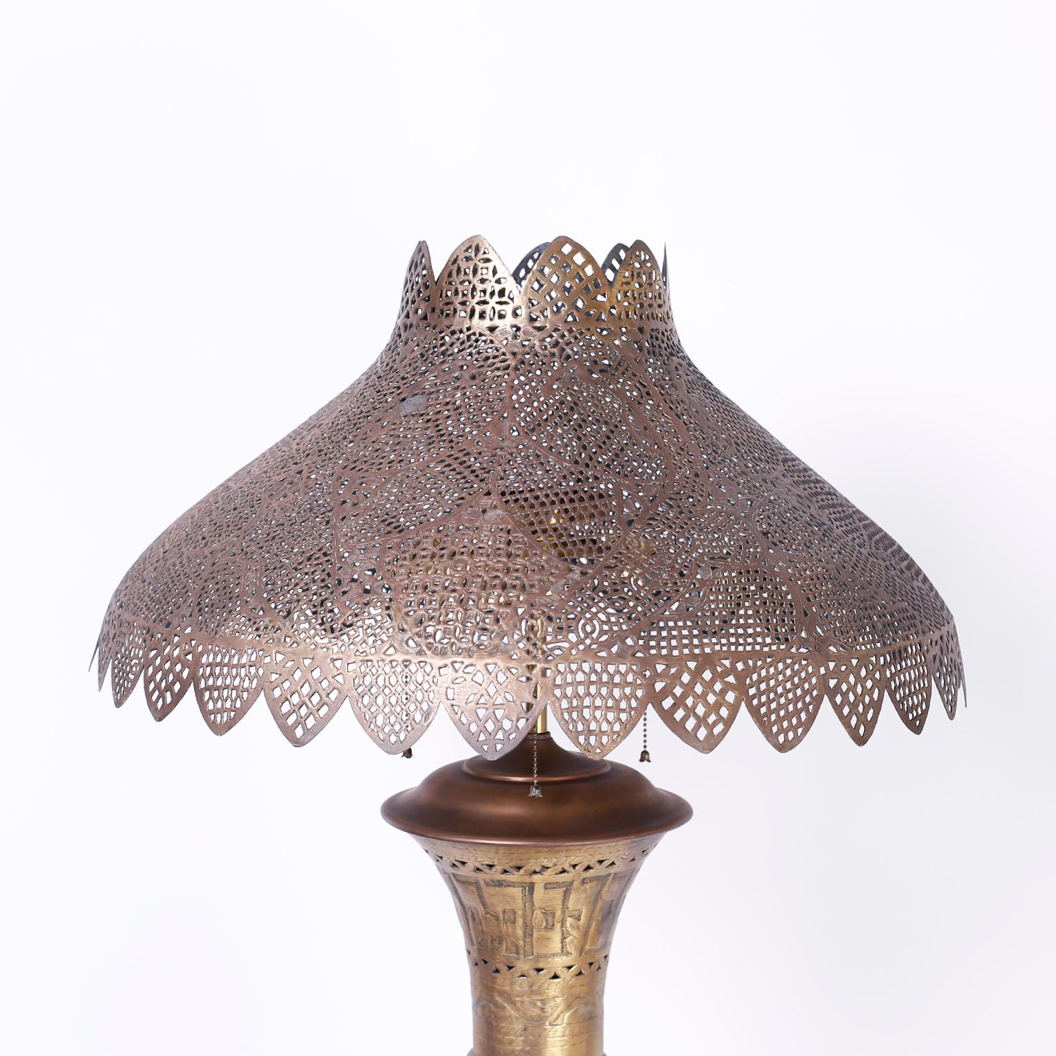 Details about   Handcrafted Moroccan Gold Brass Jeweled 24" Floor Lamp Light with Beaded Chains 