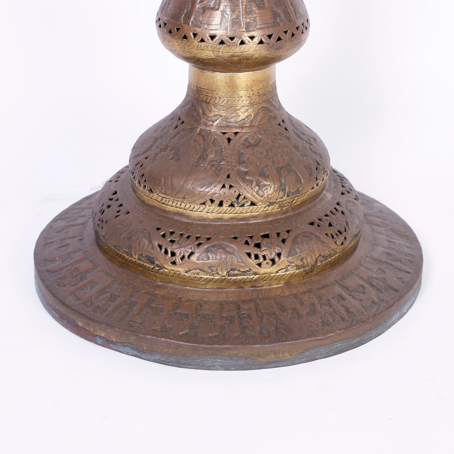 Moorish Moroccan Brass Floor Lamp