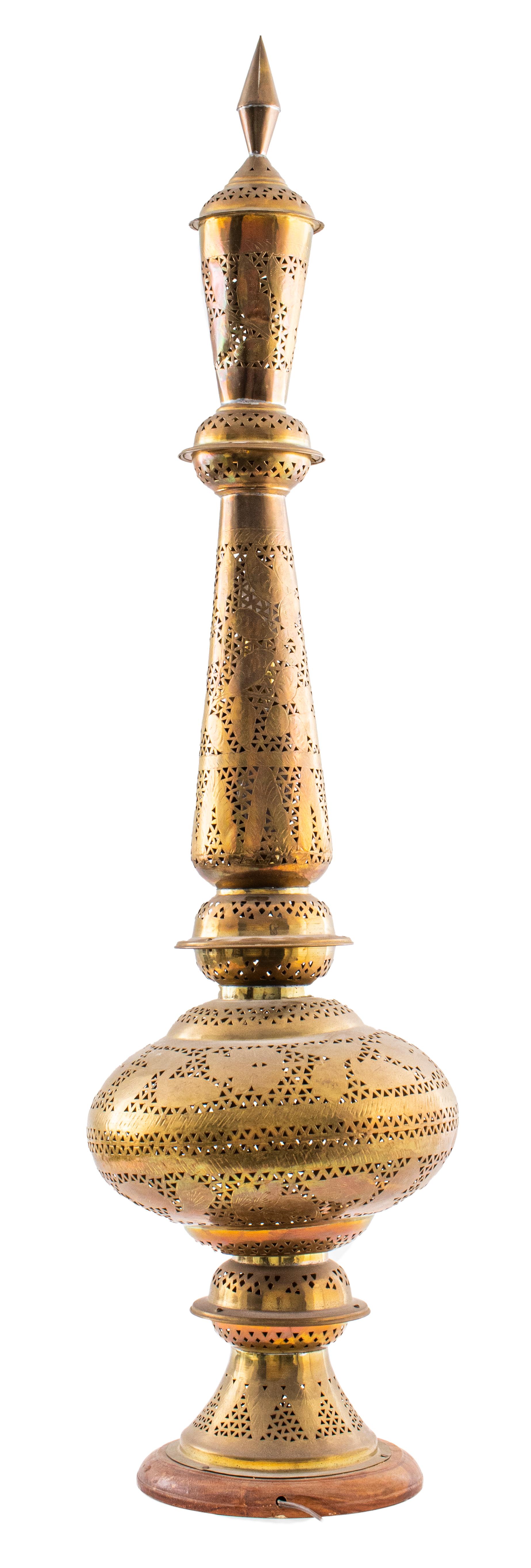 20th Century Moroccan Brass Floor Lamp