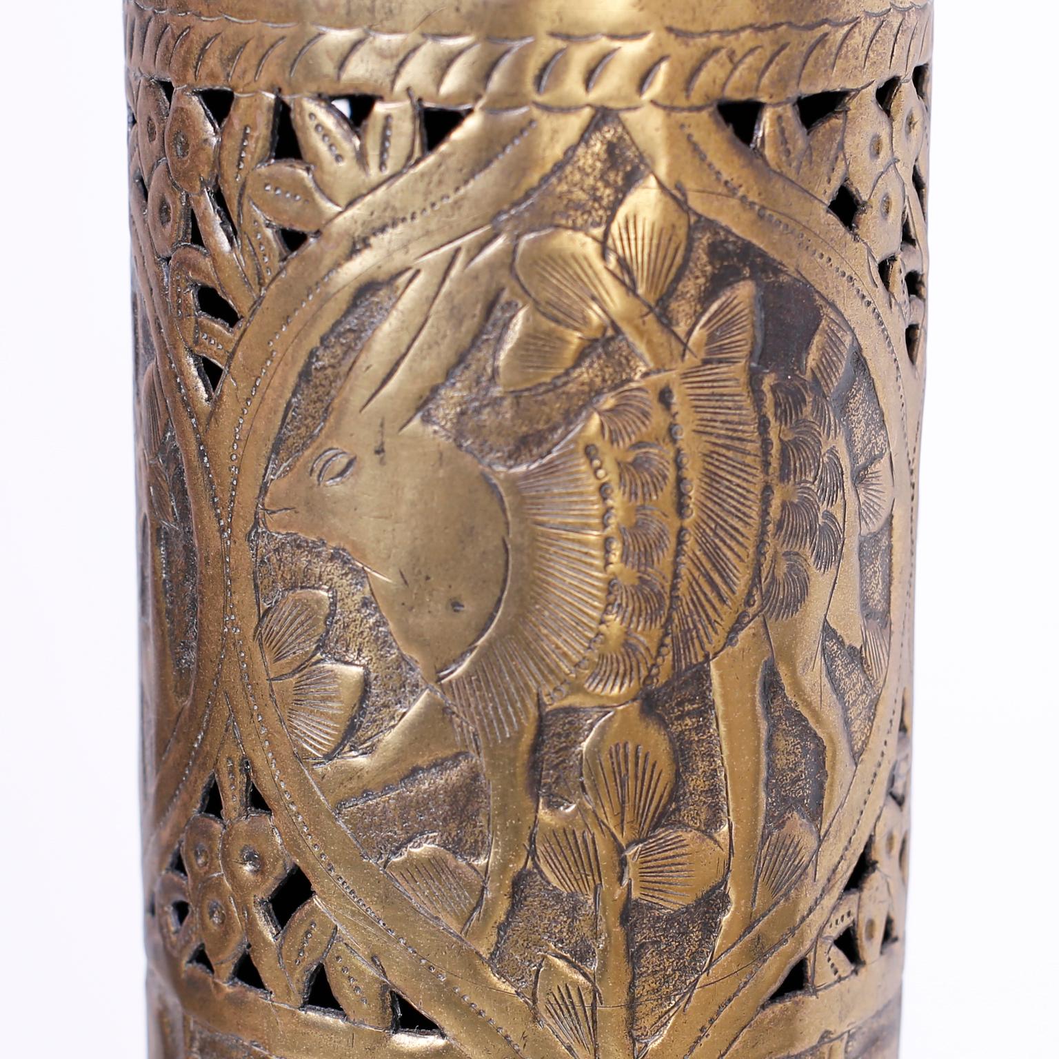 20th Century Moroccan Brass Floor Lamp