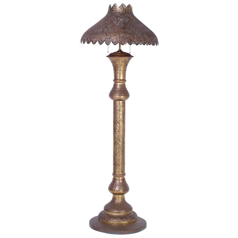 Moroccan Brass Floor Lamp at 1stDibs
