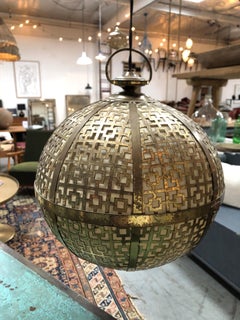 Moroccan Brass Globe Pendant