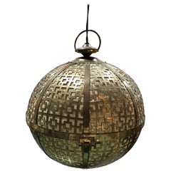 Moroccan Brass Globe Pendant