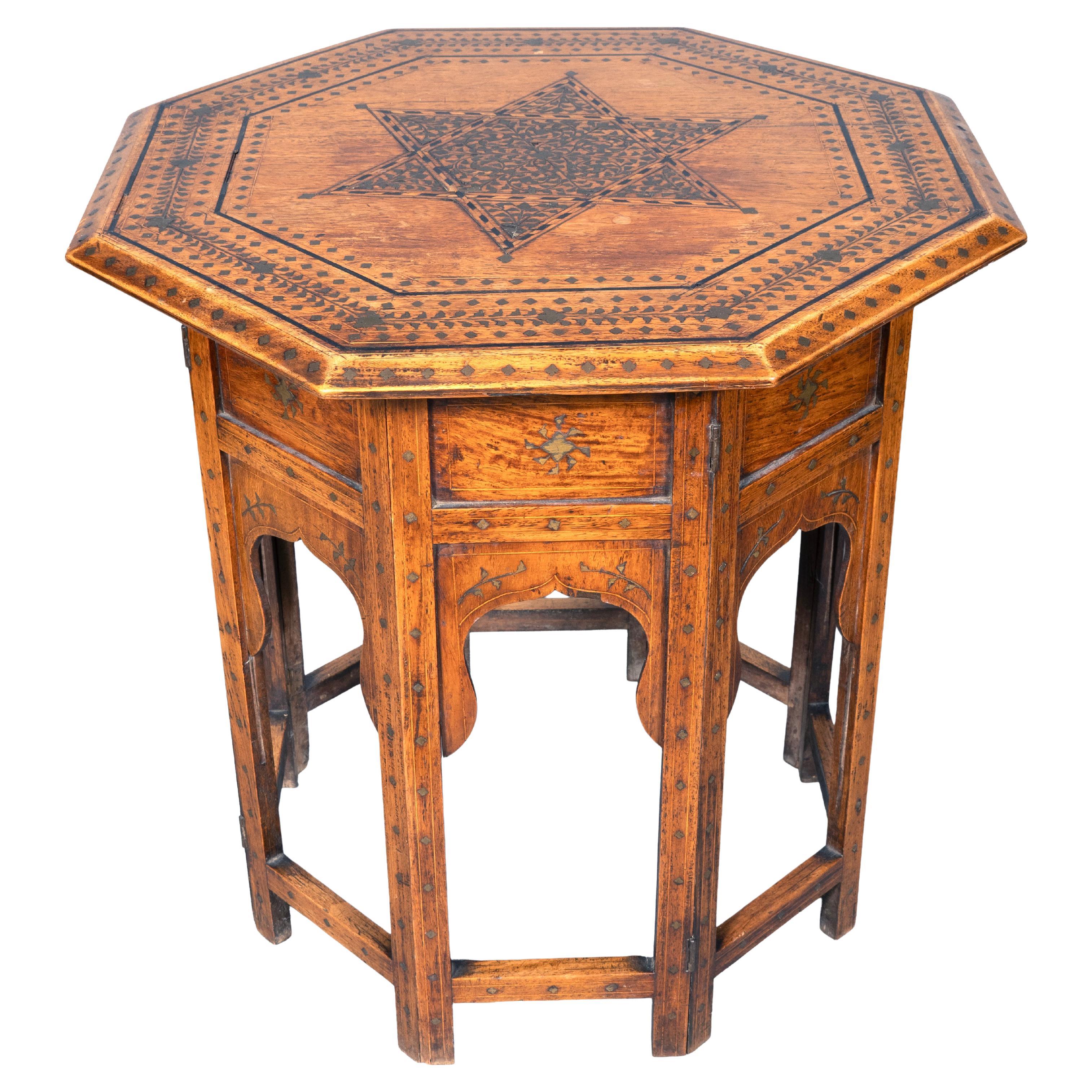 Moroccan Brass Inlaid Low Table