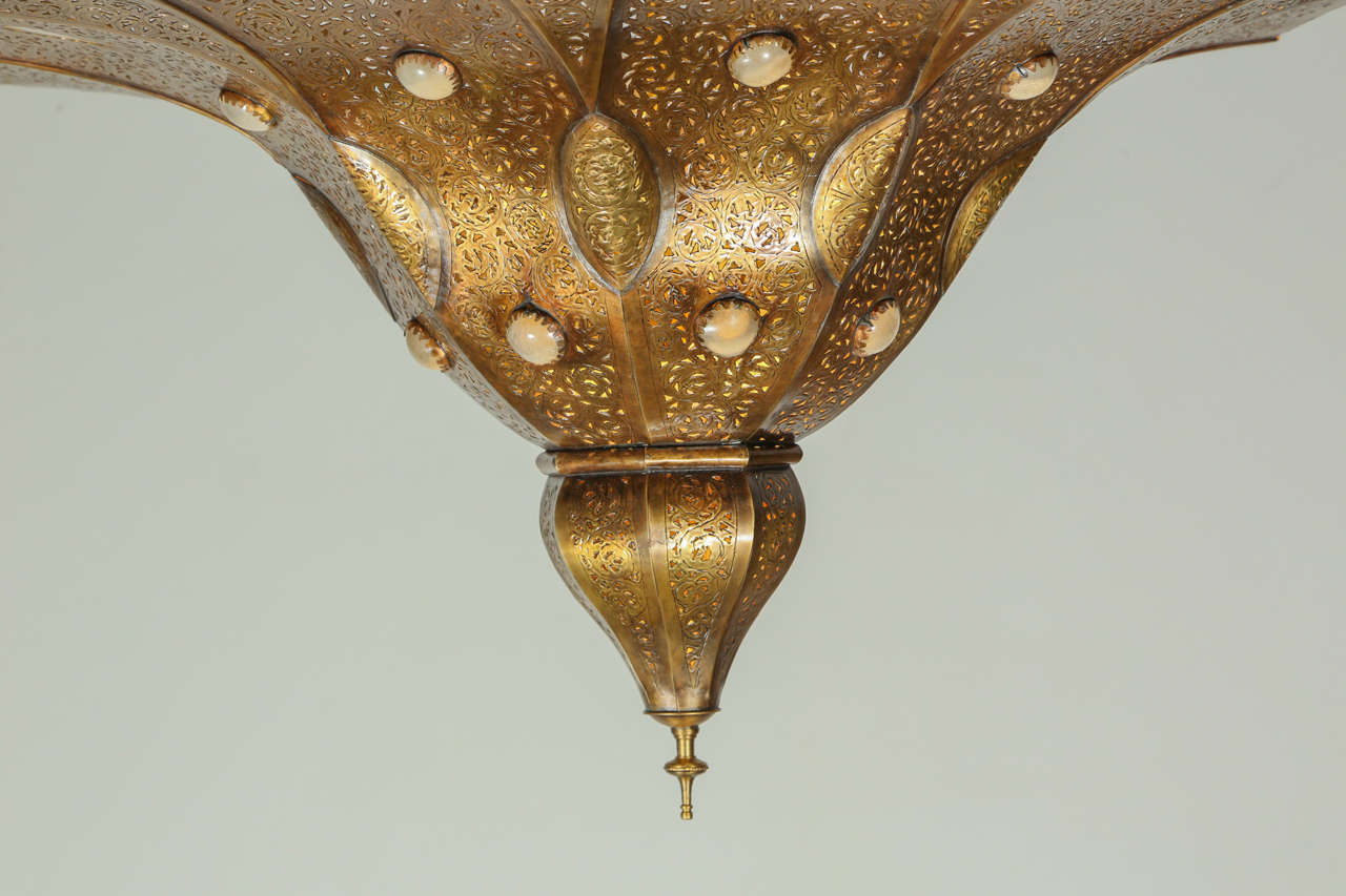 Moroccan Brass Pasha Chandelier For Sale 10