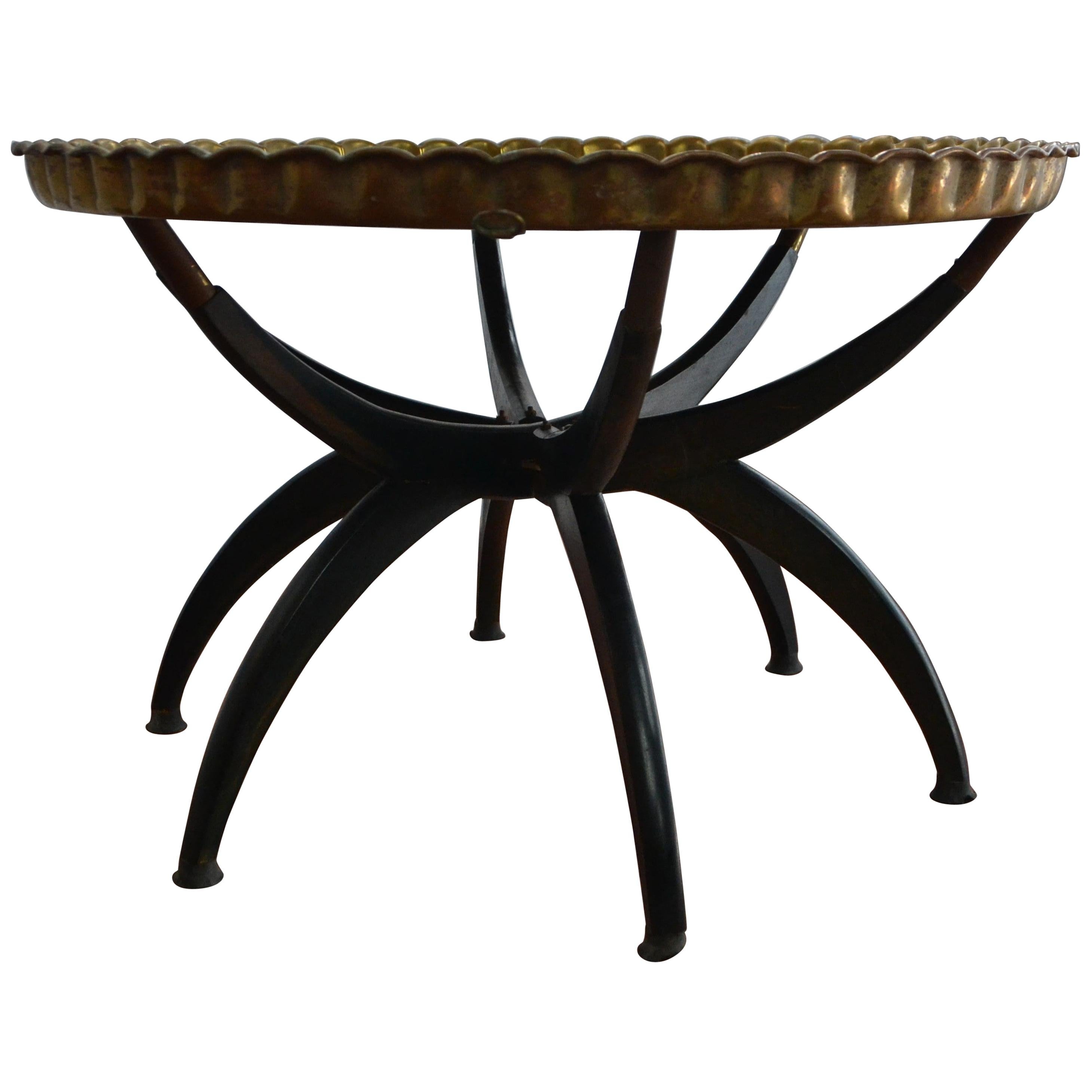 Moroccan Brass Tray Coffee Table at 1stDibs