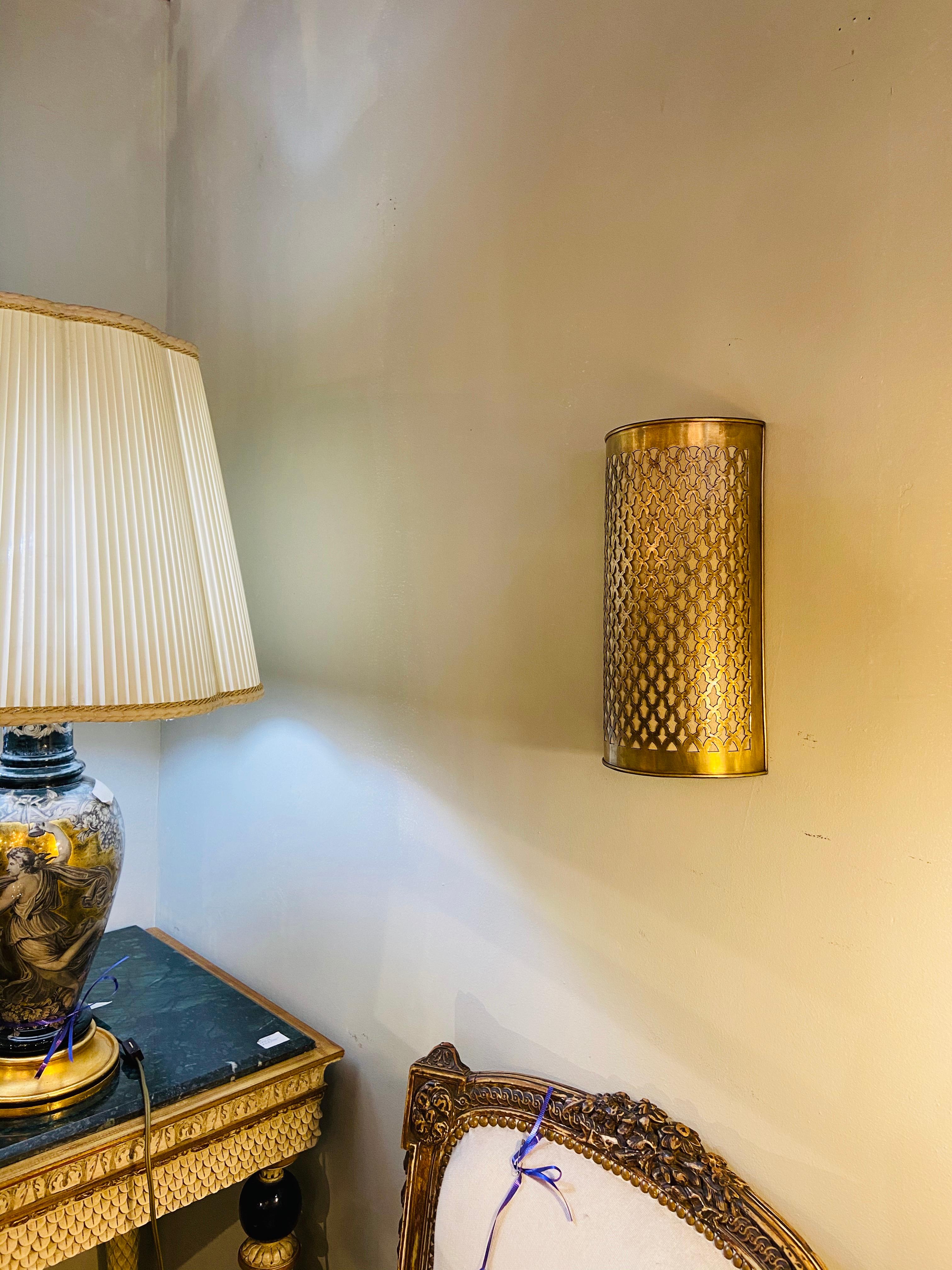Moroccan Brass Wall Lantern or Sconce 4