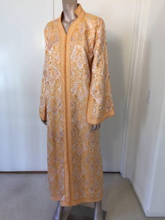 Moroccan Brocade Bohemian Kaftan Handmade Vintage Caftan, 1970s, Morocco