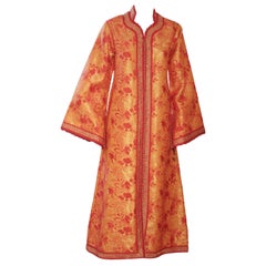 Marokkanisches Kaftan-Maxikleid aus Brokat, 1970, Größe S bis M