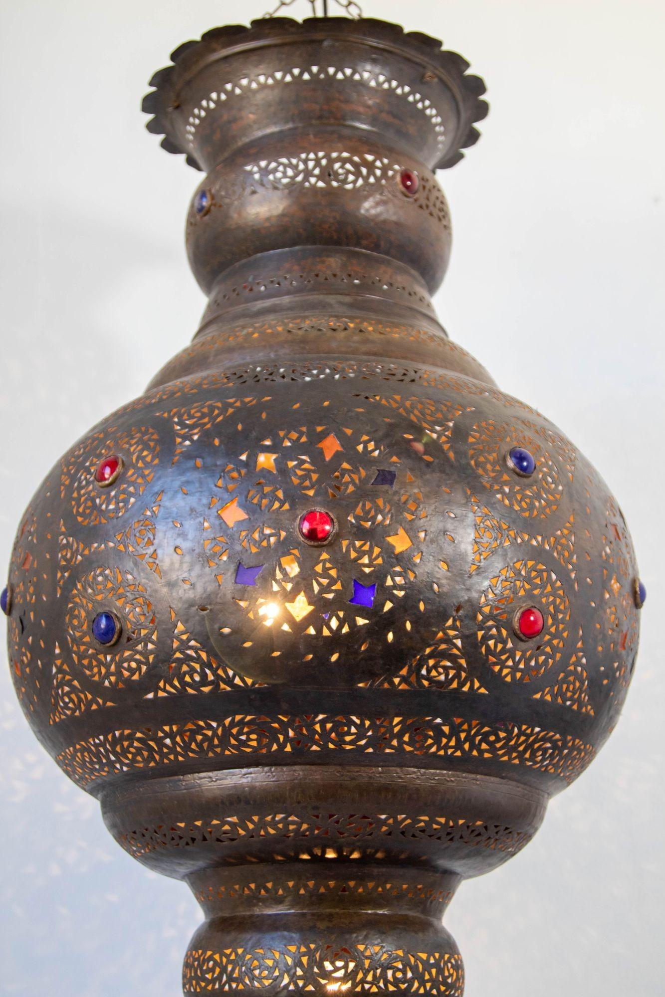 Lampadario moresco in bronzo marocchino in vendita 1