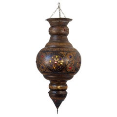 Vintage Moroccan Bronze Moorish Chandelier