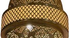 Moroccan Bullet Shape Brass Pendants, 11" Diameter, 62" Height