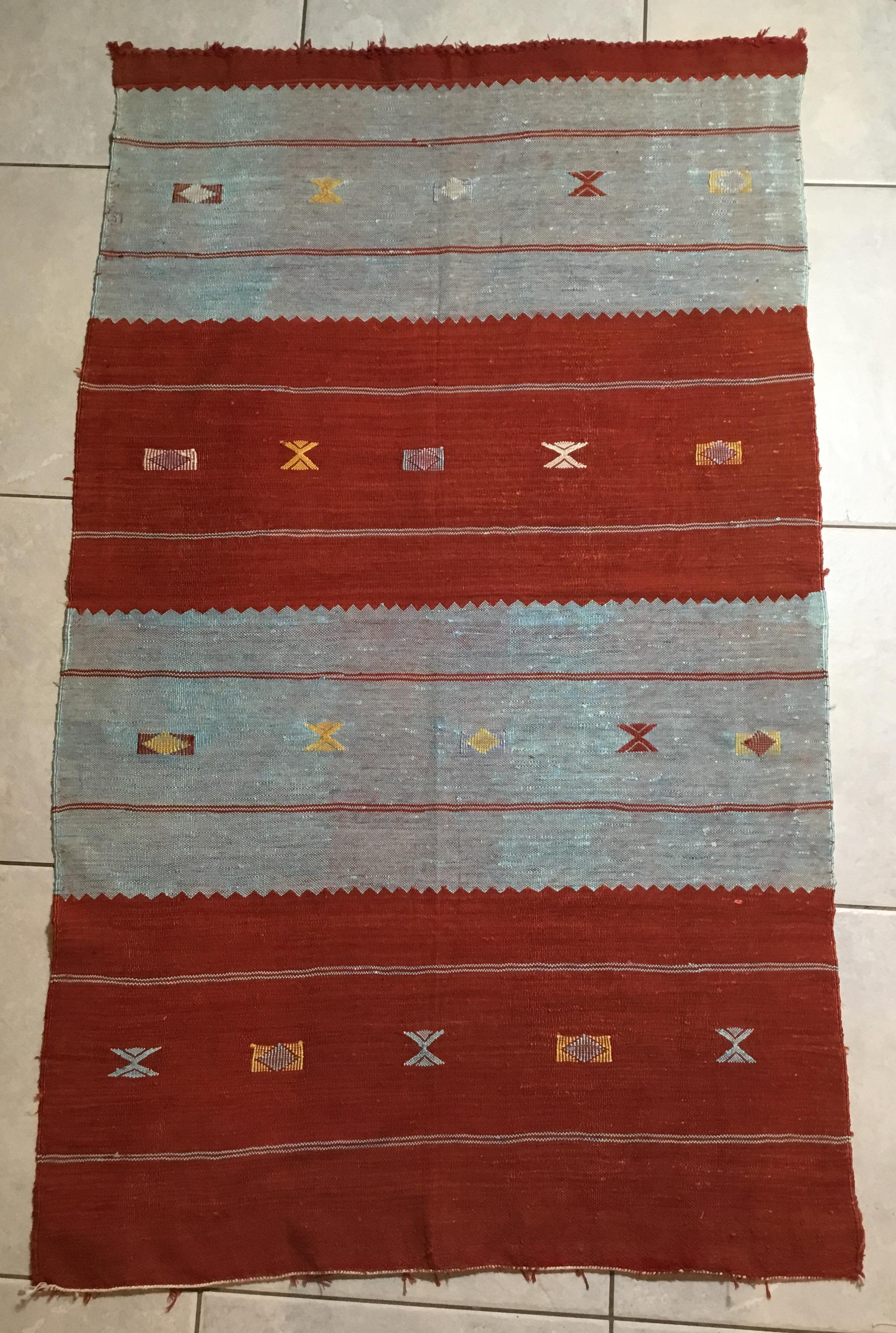 Moroccan Cactus Silk Flat-Weave Kilim Rug 6