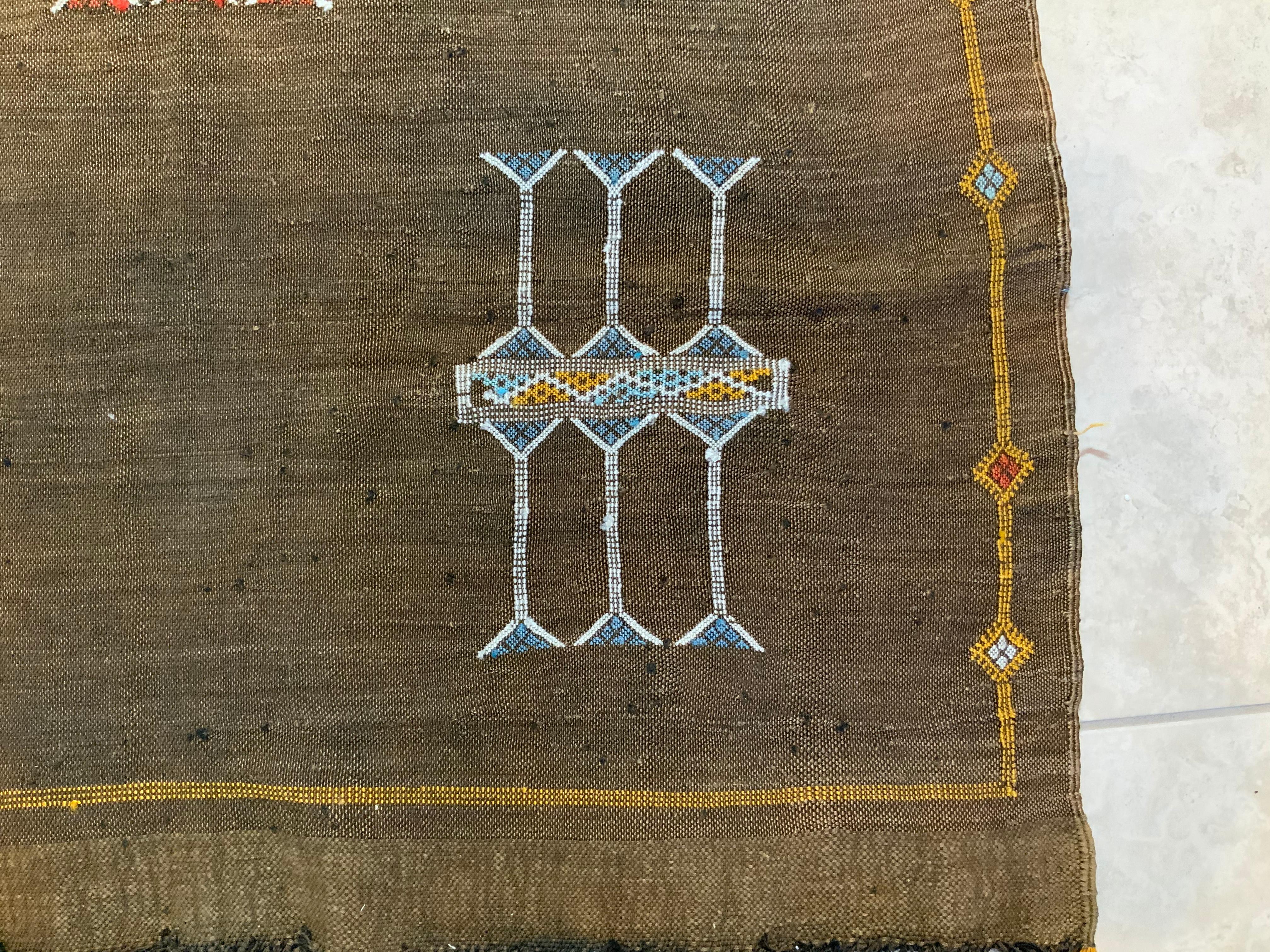 Moroccan Cactus Silk Flat-Weave Kilim Rug 3